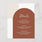Terracotta Burnt Orange Boho Arch Wedding Details エンクロージャーカード (正面)