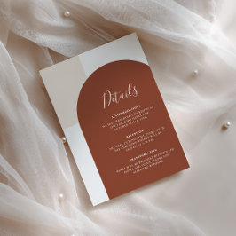 Terracotta Burnt Orange Boho Arch Wedding Details エンクロージャーカード