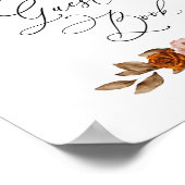 Terracotta Burnt Orange Bridal Shower Guest Book   ポスター (角)
