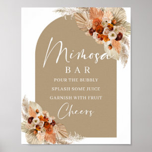 Terracotta burnt orange burgundy beige Mimosa bar ポスター