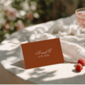 Terracotta Burnt Orange Cream Boho Chic Wedding テーブルナンバー