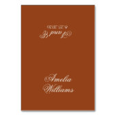 Terracotta Burnt Orange Cream Boho Chic Wedding テーブルナンバー (正面)