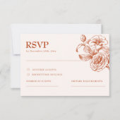 Terracotta burnt orange fall Wedding RSVP Card (正面)