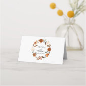 Terracotta Burnt Orange Floral Wedding プレイスカード (裏面)