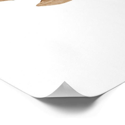 Terracotta Burnt Orange Floral Wedding ポスター (角)