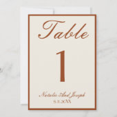 Terracotta Burnt Orange Old Money Wedding Table 招待状 (裏面)