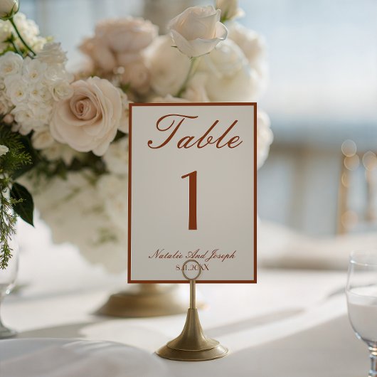 Terracotta Burnt Orange Old Money Wedding Table 招待状