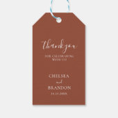 Terracotta Burnt Orange Thank You Wedding Favor ギフトタグ (裏面)