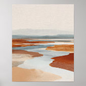 Terracotta Canyon River Abstract Wall Art ポスター (正面)