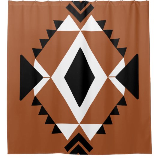 Terracotta-Chic Boho Duschvorhang シャワーカーテン (正面)