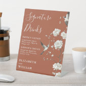 Terracotta Chinoiserie Signature Drinks Wedding 台座サイン (インサイチュ)