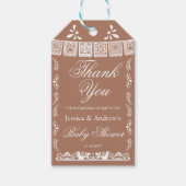 Terracotta Cielitoメキシコの赤ちゃんシャワー ギフトタグ (正面)