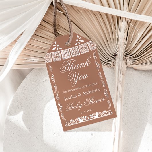 Terracotta Cielitoメキシコの赤ちゃんシャワー ギフトタグ