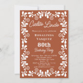 Terracotta Cielito Lindo Mexican 80th Birthday 招待状 (正面)