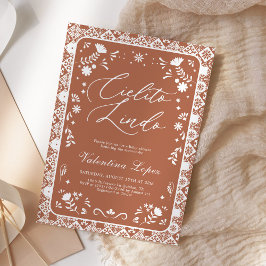Terracotta Cielito Lindo Talavera Baby Shower 招待状