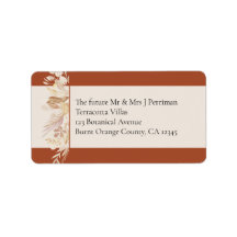 Terracotta Cream Botanical Foliage RSVP Address