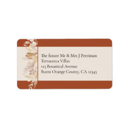 Terracotta Cream Botanical Foliage RSVP Address ラベル