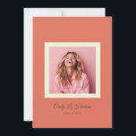 Terracotta Cream Minimal High School Photo Grad 案内状<br><div class="desc">Part of Grad Collection - Add your custom matching envelope, stickers, and more Announce your graduate’s achievement with simple Pastel Minimal High School Photo Grad Frame on this graduation announcement card. Featuring a modern photo layout and clean typography, this design is perfect for high school graduates celebrating the Class of...</div>