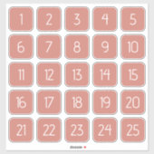 Terracotta Customizable Square Number Stickers  シール (シート)