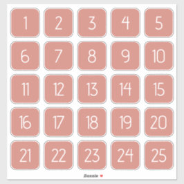 Terracotta Customizable Square Number Stickers  シール