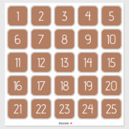 Terracotta Customizable Square Number Stickers  シール