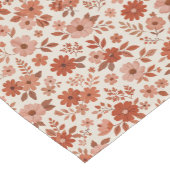 Terracotta Daisy Floral Pattern Illustration ショートテーブルランナー (コーナー)