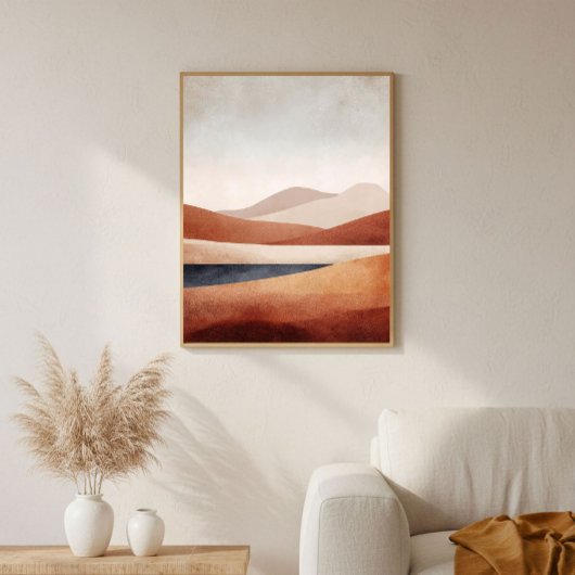 Terracotta Desert Basin Abstract Landscape Decor ポスター