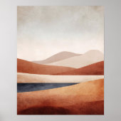 Terracotta Desert Basin Abstract Landscape Decor ポスター (正面)
