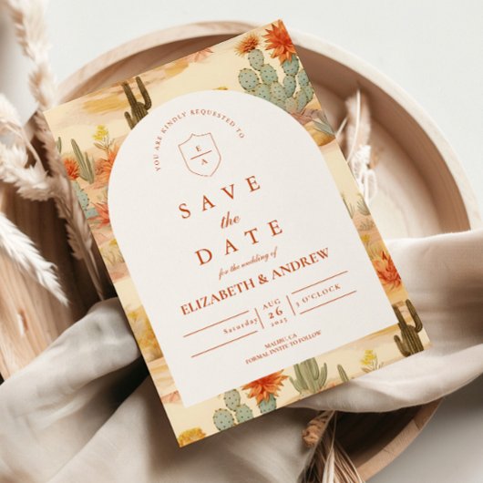Terracotta Desert Romance Wedding セーブザデート
