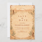 Terracotta Desert Western Wedding セーブザデート (正面)