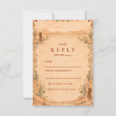 Terracotta Desert Western Wedding 出欠カード (正面)