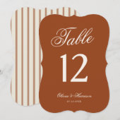 Terracotta Die Cut Wedding Table Number 招待状 (正面/裏面)