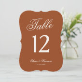 Terracotta Die Cut Wedding Table Number 招待状 (スタンド正面)
