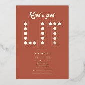 Terracotta Dream Get Lit Retro Christmas Party 箔招待状 (正面)