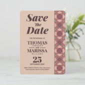 Terracotta & Dusty Rose Art Deco Save the Date QR (スタンド正面)