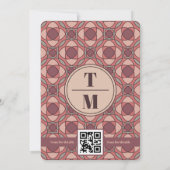 Terracotta & Dusty Rose Art Deco Save the Date QR (裏面)