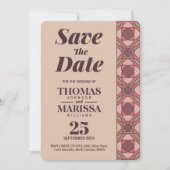 Terracotta & Dusty Rose Art Deco Save the Date QR (正面)
