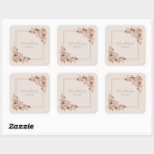 Terracotta Dusty Rose Gold Square Frame Wedding スクエアシール (シート)