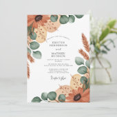 Terracotta Earthy Boho Wedding 招待状 (スタンド正面)
