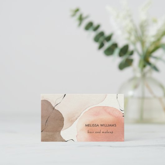 Terracotta Earthy Tones Watercolor Background 名刺 (スタンド正面)