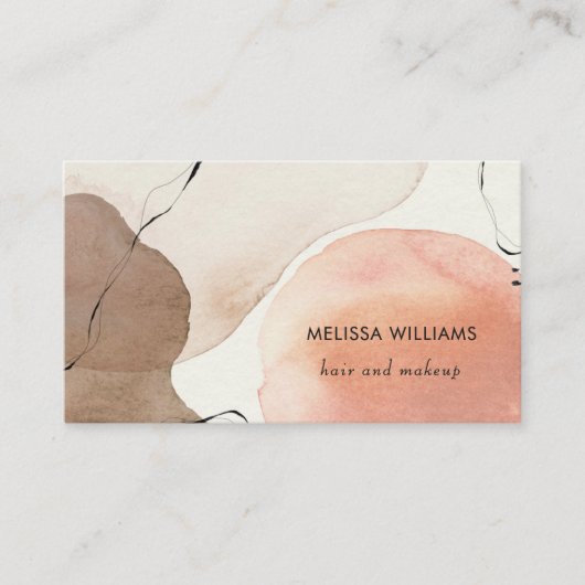 Terracotta Earthy Tones Watercolor Background 名刺 (正面)