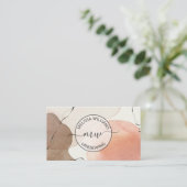 Terracotta Earthy Tones Watercolor Background Logo 名刺 (スタンド正面)