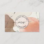 Terracotta Earthy Tones Watercolor Background Logo 名刺 (正面)