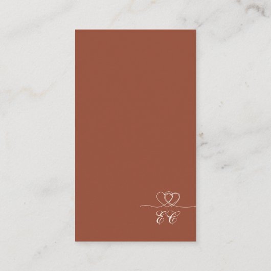 Terracotta Elegant Calligraphy Wedding RSVP Card 名刺 (裏面)