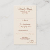 Terracotta Elegant Calligraphy Wedding RSVP Card 名刺 (正面)