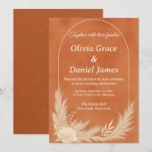 Terracotta Elegant Wedding Invitation 招待状 (正面/裏面)