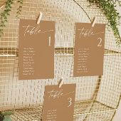 Terracotta Elegant Wedding Seating Chart Cards 招待状