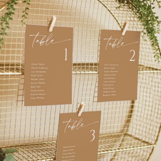 Terracotta Elegant Wedding Seating Chart Cards 招待状