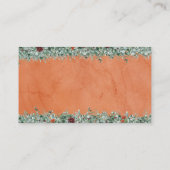 Terracotta Eucalyptus Burgundy Orange Floral エンクロージャーカード (裏面)