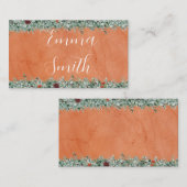 Terracotta Eucalyptus Burgundy Orange Floral エンクロージャーカード (正面/裏面)